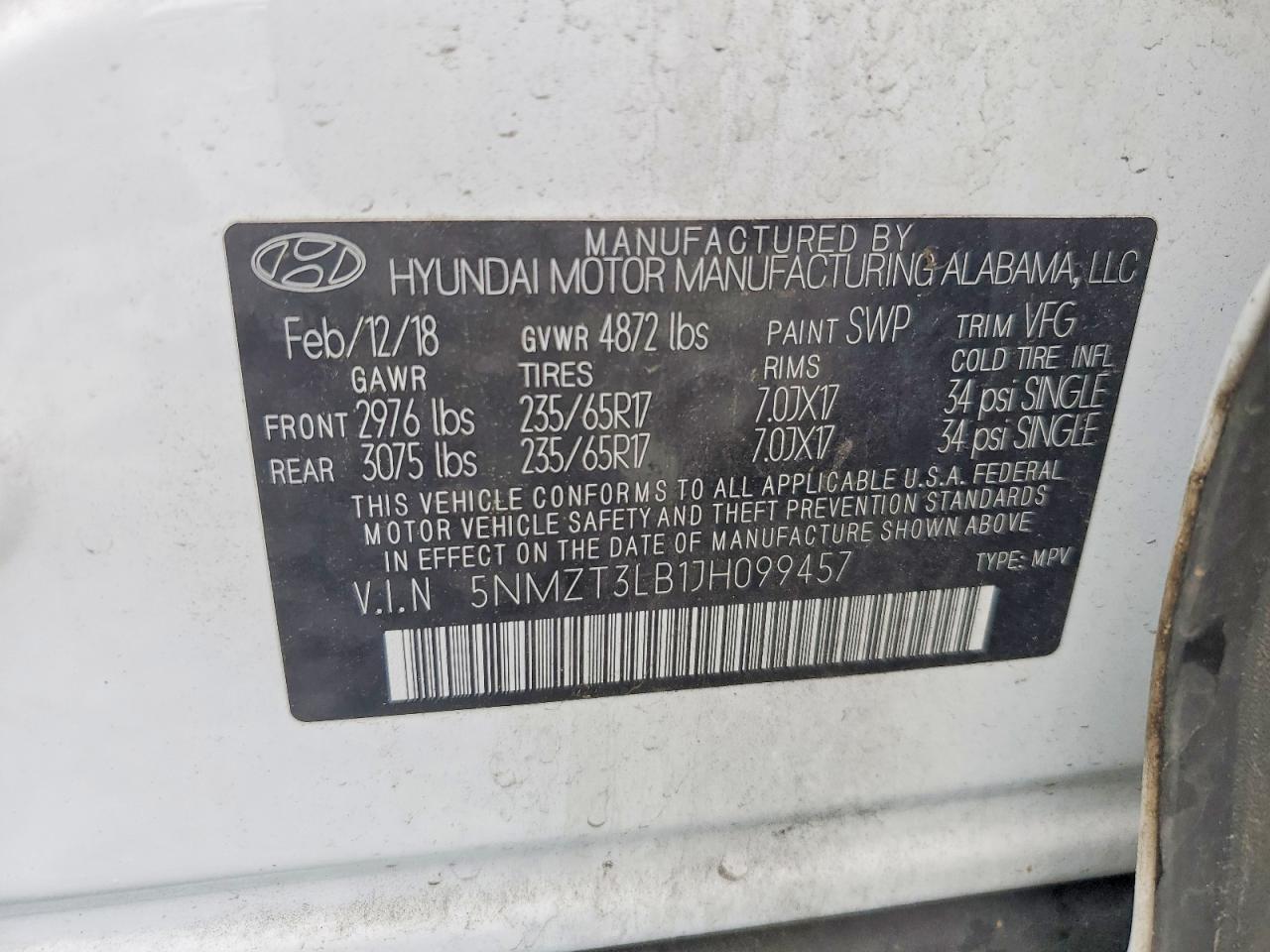 2018 HYUNDAI SANTA FE SPORT 2.4L photo 37