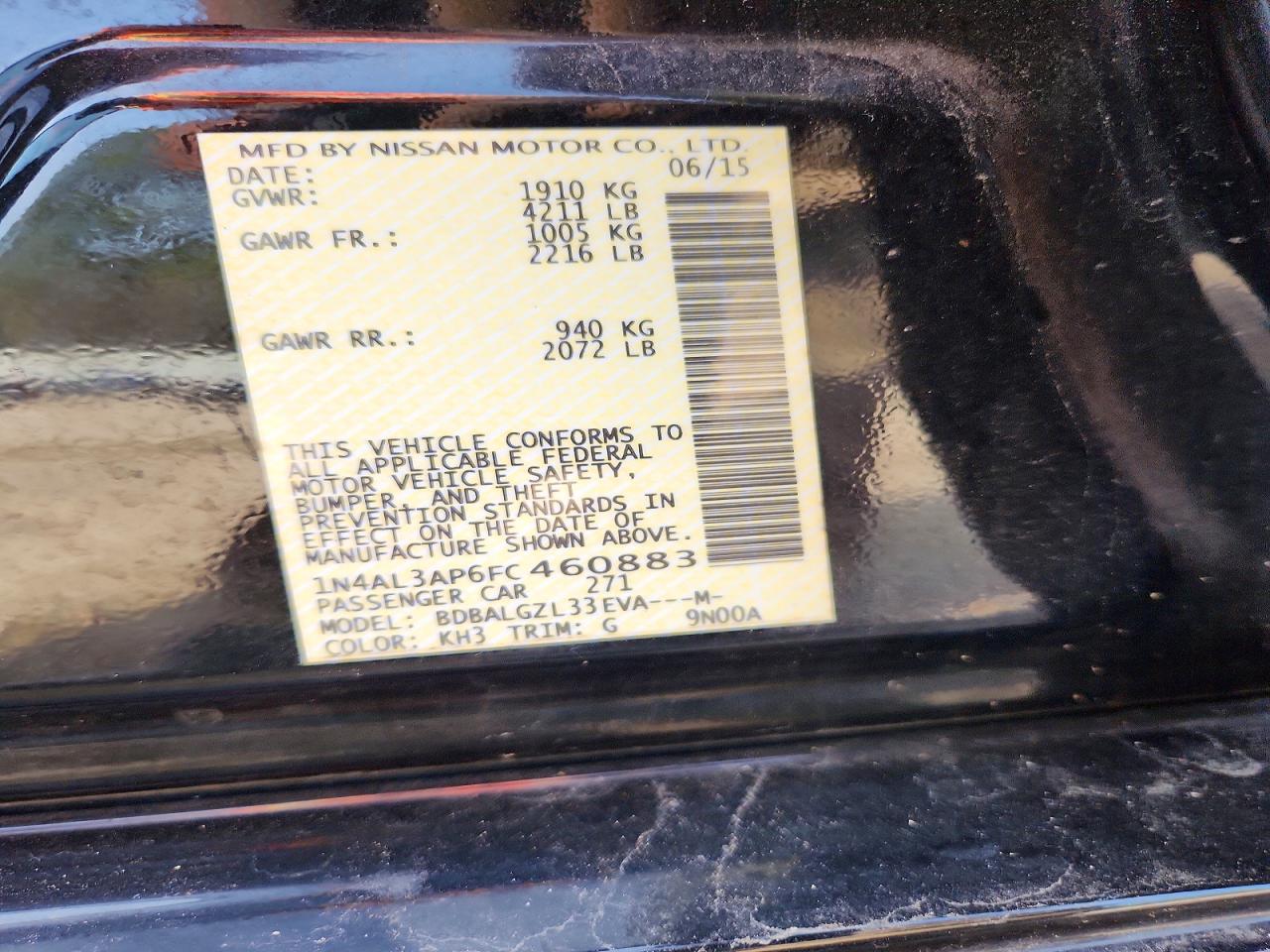2015 NISSAN ALTIMA 2.5 S photo 23