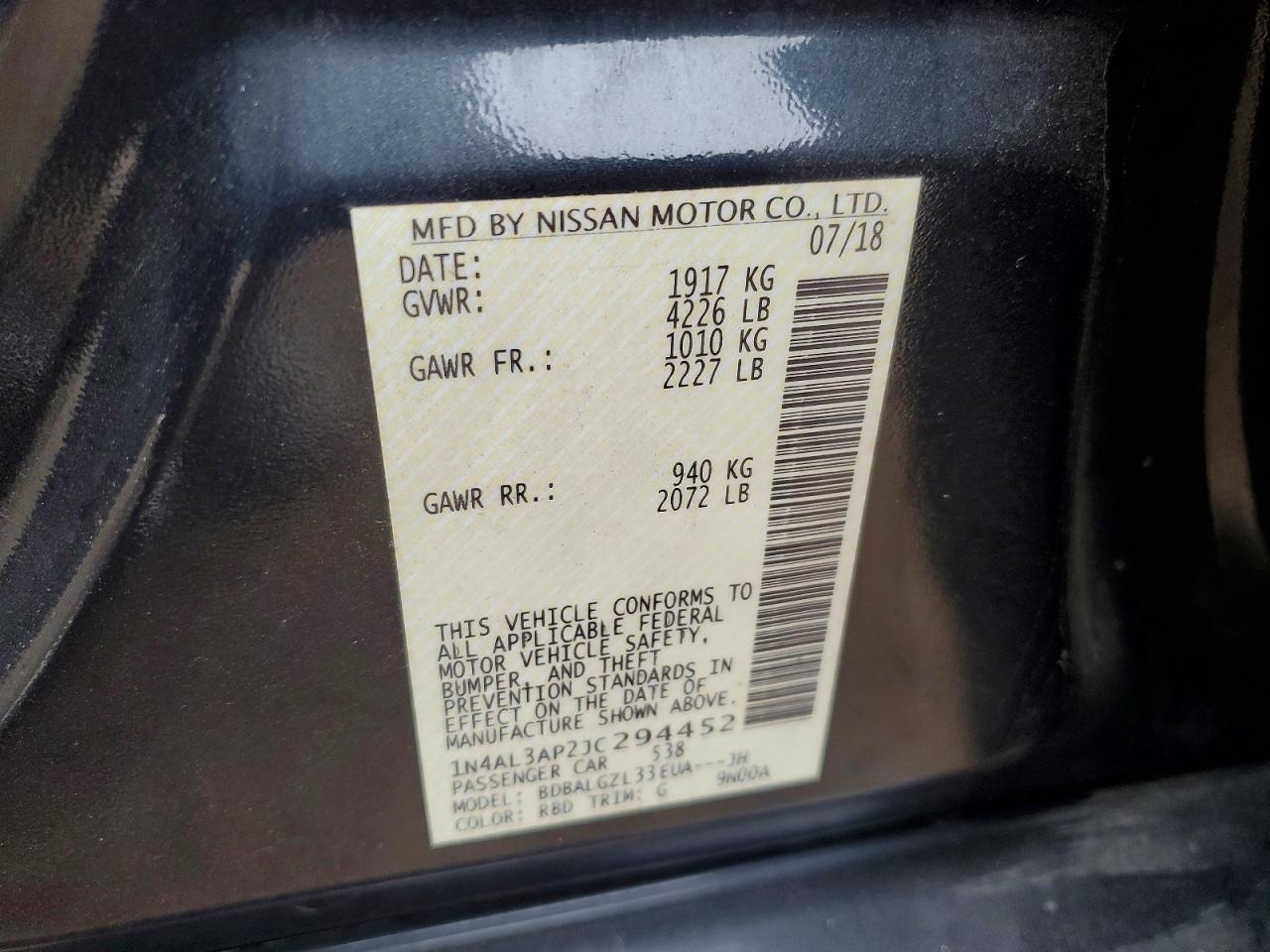2018 NISSAN ALTIMA 2.5 S photo 34