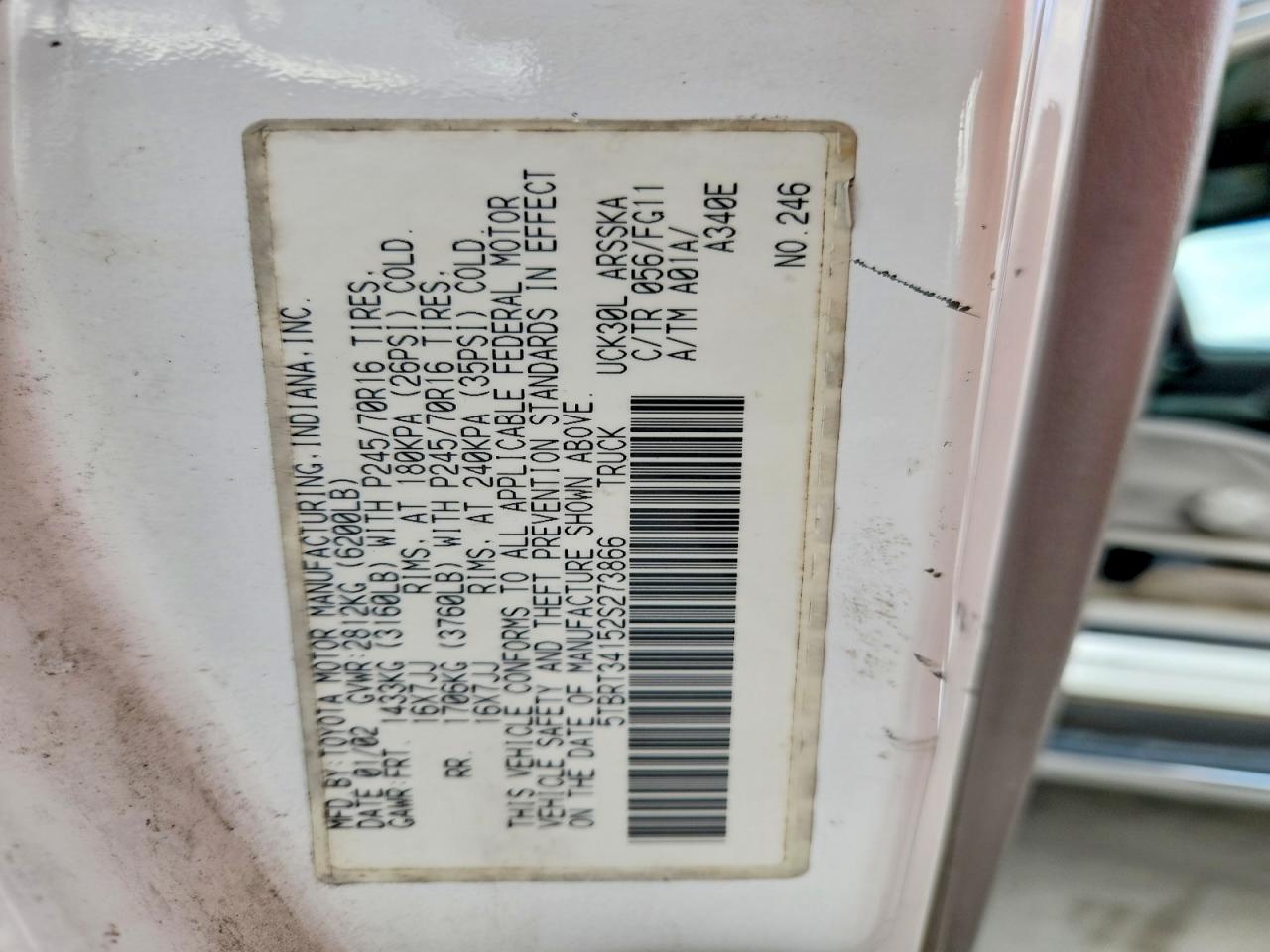2002 TOYOTA TUNDRA SR5 V8 photo 23