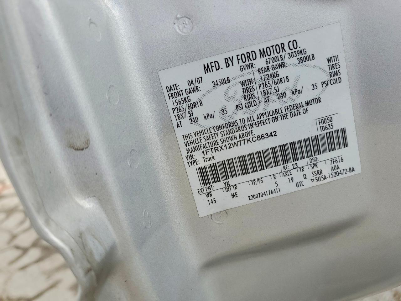 2007 FORD F150 photo 34