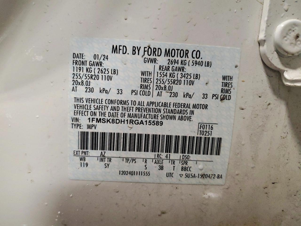 2024 FORD EXPLORER XLT photo 25