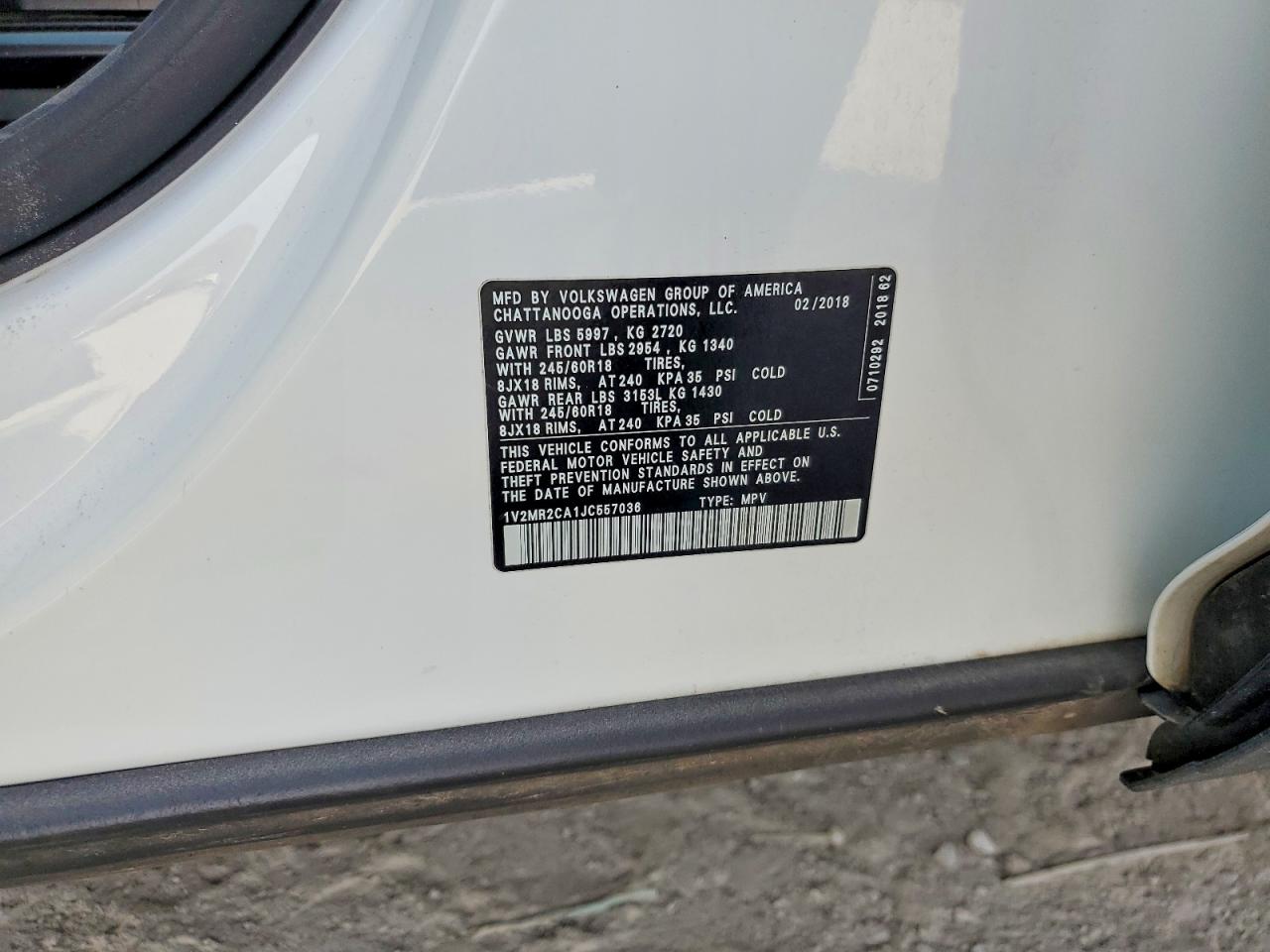 2018 VOLKSWAGEN ATLAS SEL photo 13
