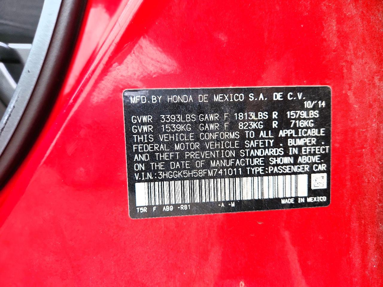2015 HONDA FIT LX photo 23