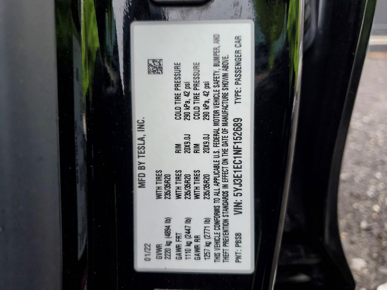2022 TESLA MODEL 3 photo 12