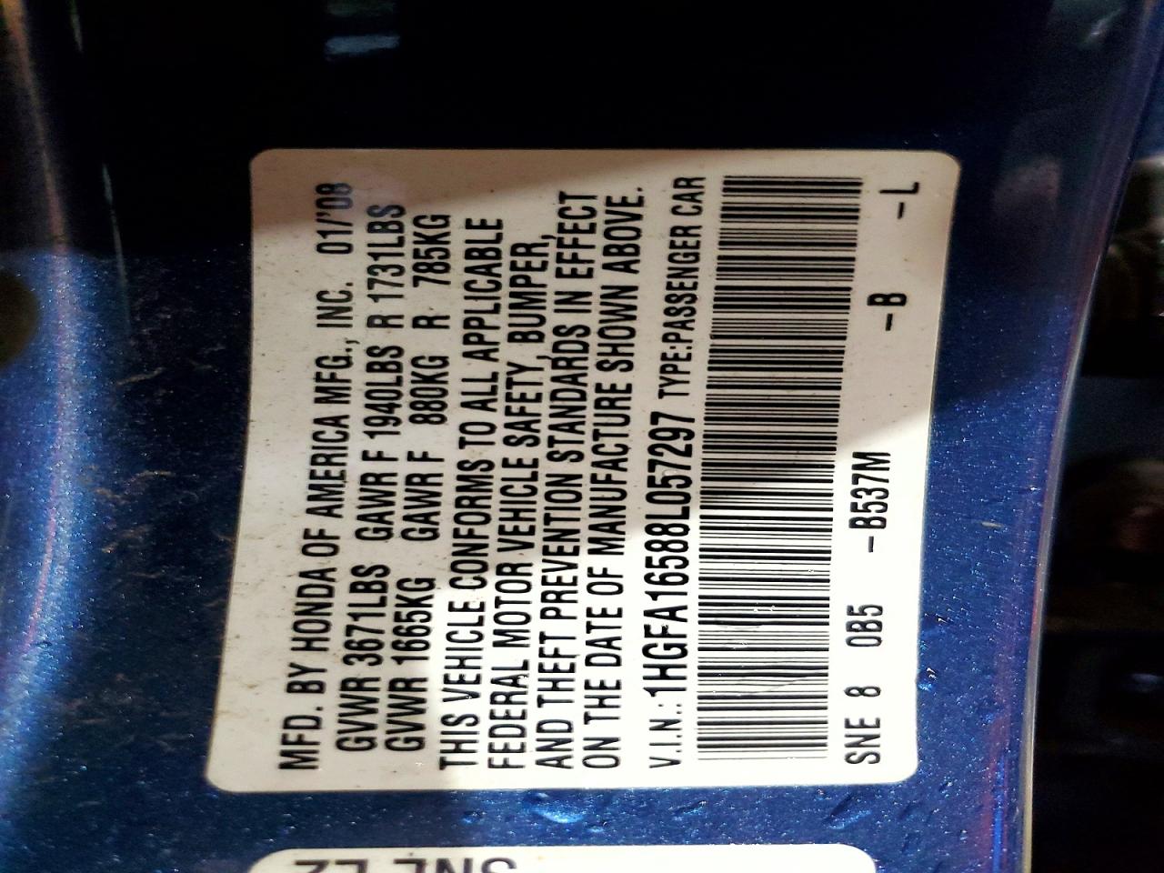 2008 HONDA CIVIC LX photo 23