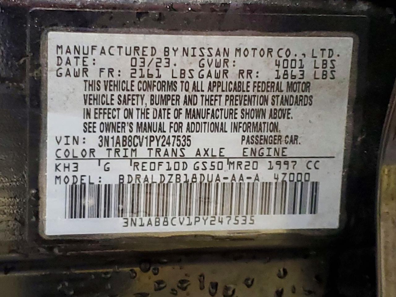 2023 NISSAN SENTRA SV photo 13