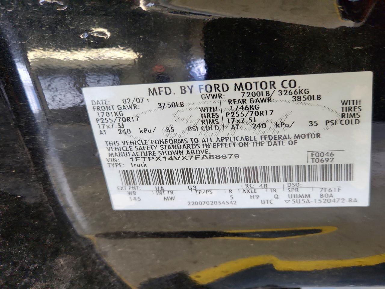 2007 FORD F150 photo 37