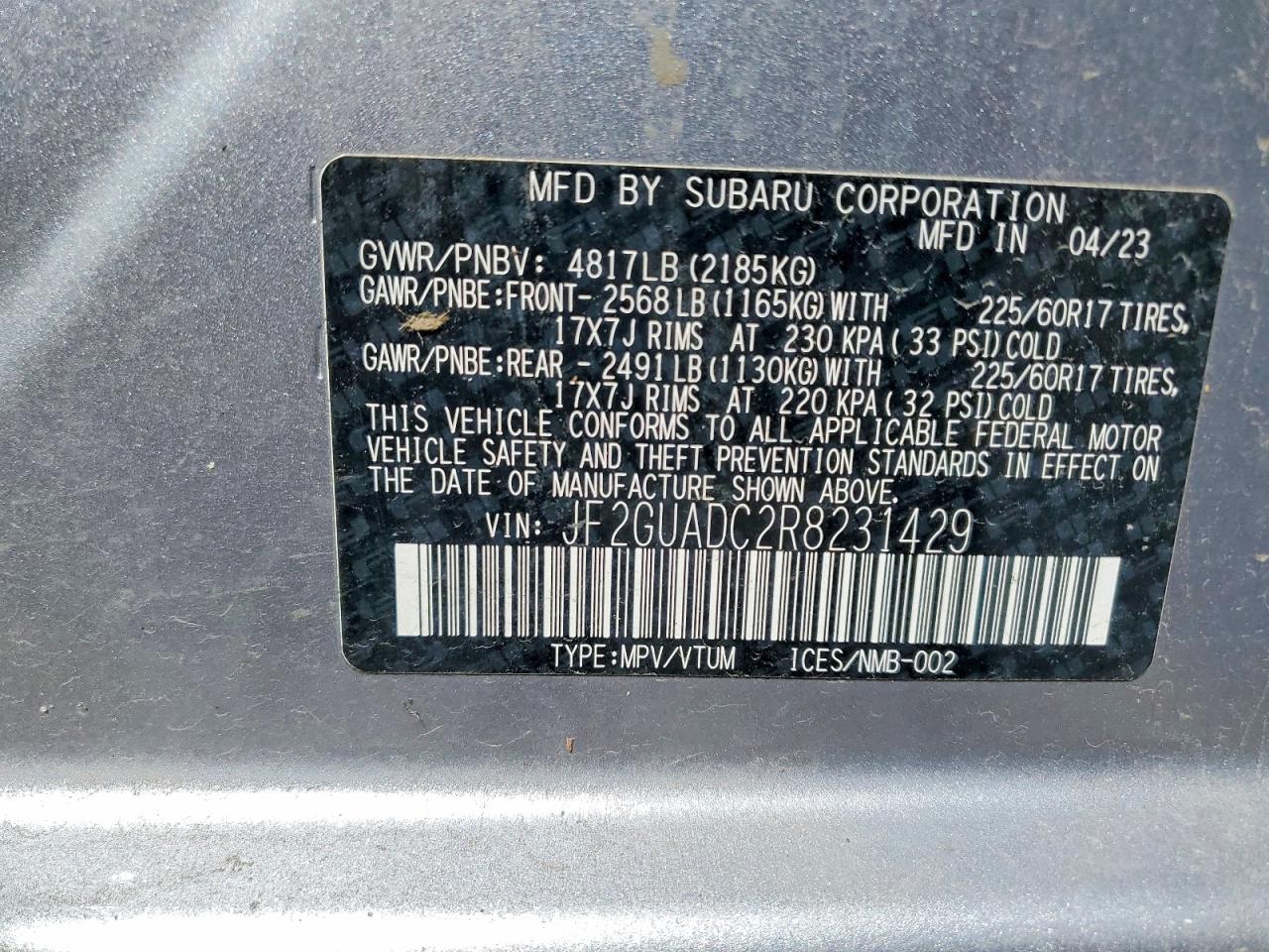 2024 SUBARU CROSSTREK PREMIUM photo 25