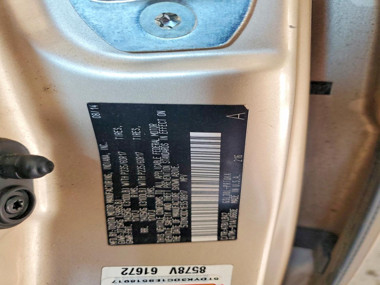 2014 TOYOTA SIENNA XLE 8-PASSENGER photo 13