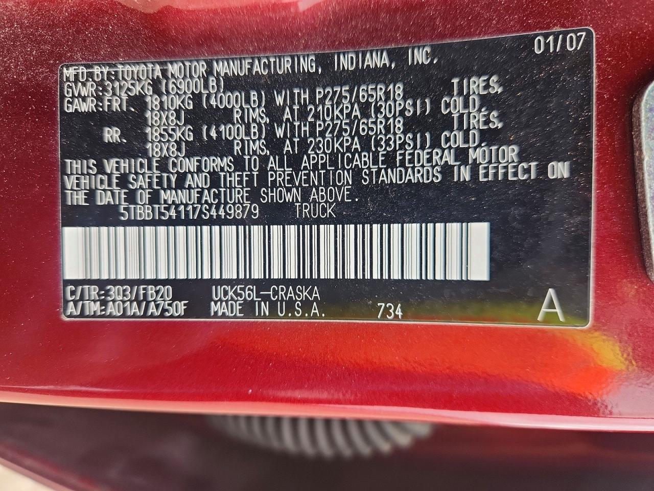 2007 TOYOTA TUNDRA SR5 photo 25