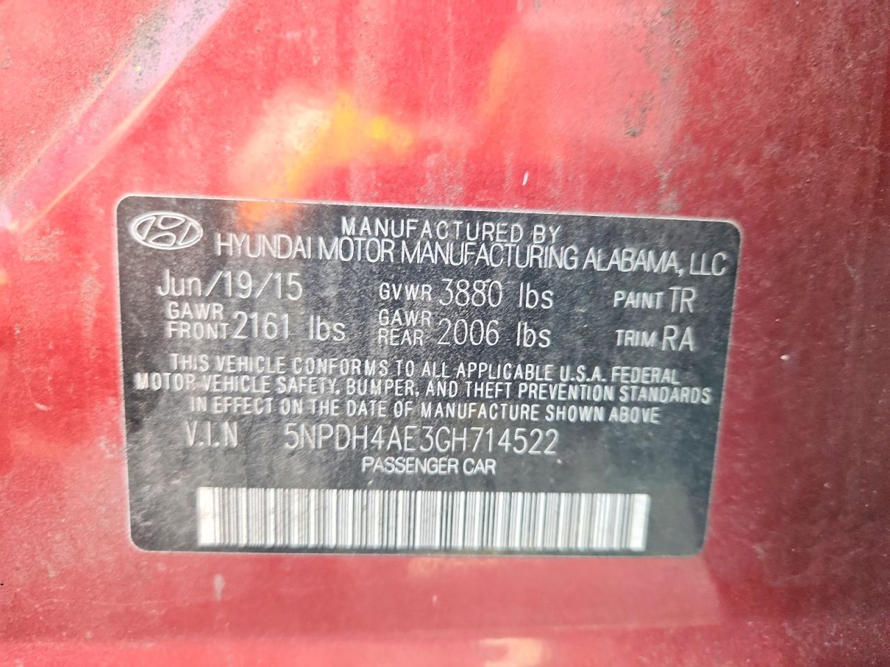 2016 HYUNDAI ELANTRA SE photo 12
