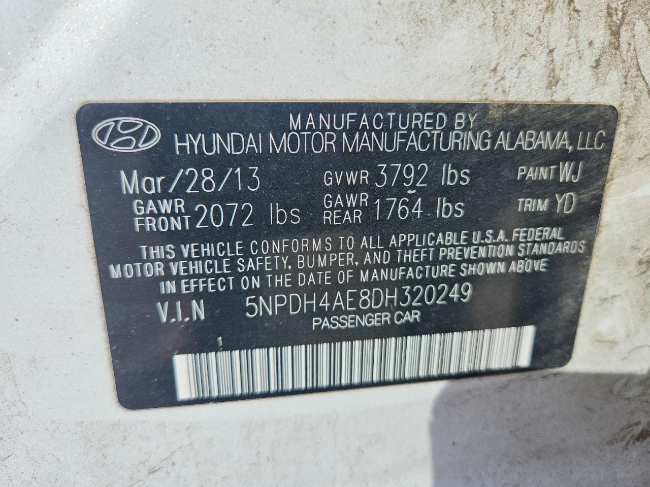 2013 HYUNDAI ELANTRA GLS photo 23