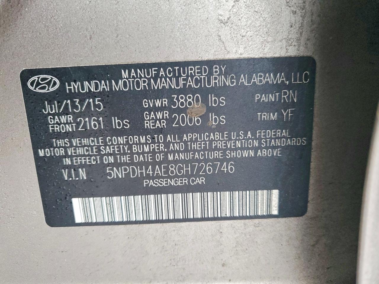 2016 HYUNDAI ELANTRA SE photo 12