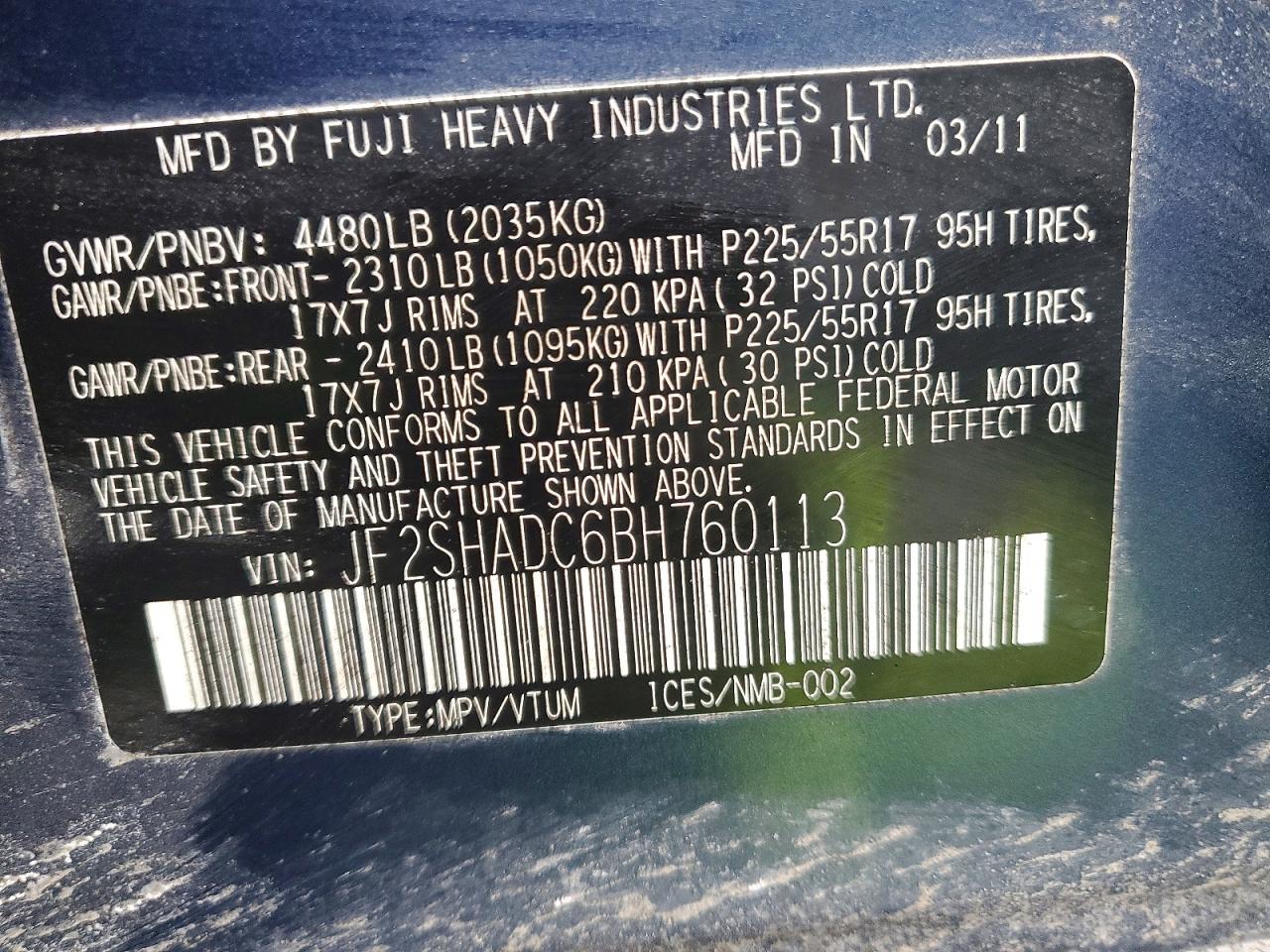 2011 SUBARU FORESTER photo 37
