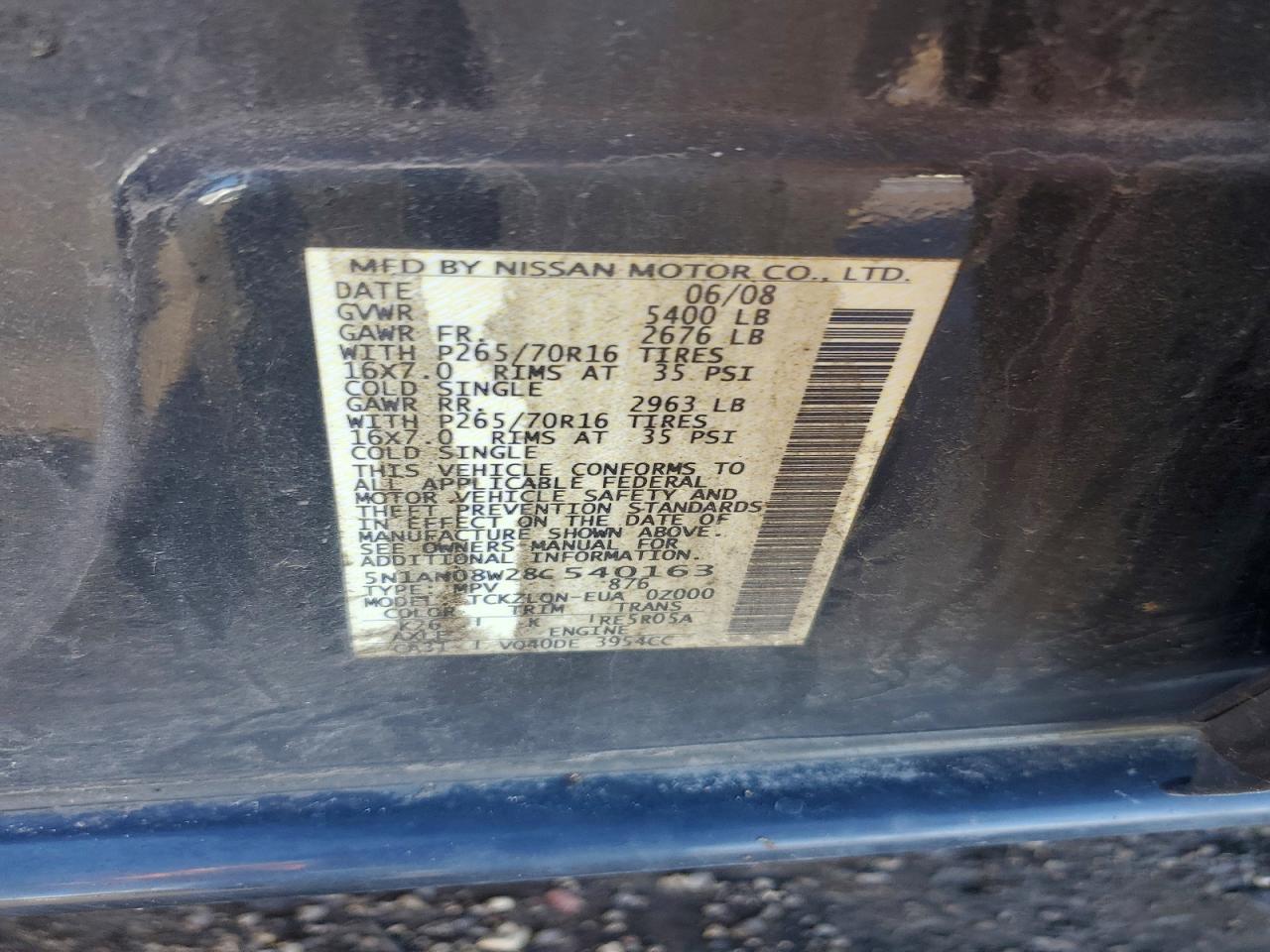 2008 NISSAN XTERRA X photo 12