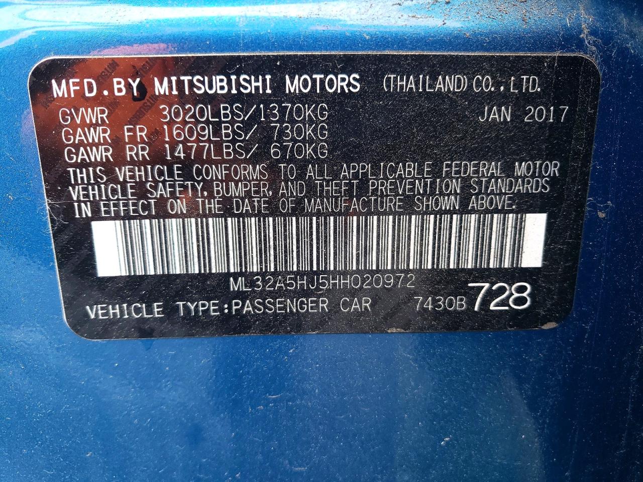 2017 MITSUBISHI MIRAGE GT photo 12