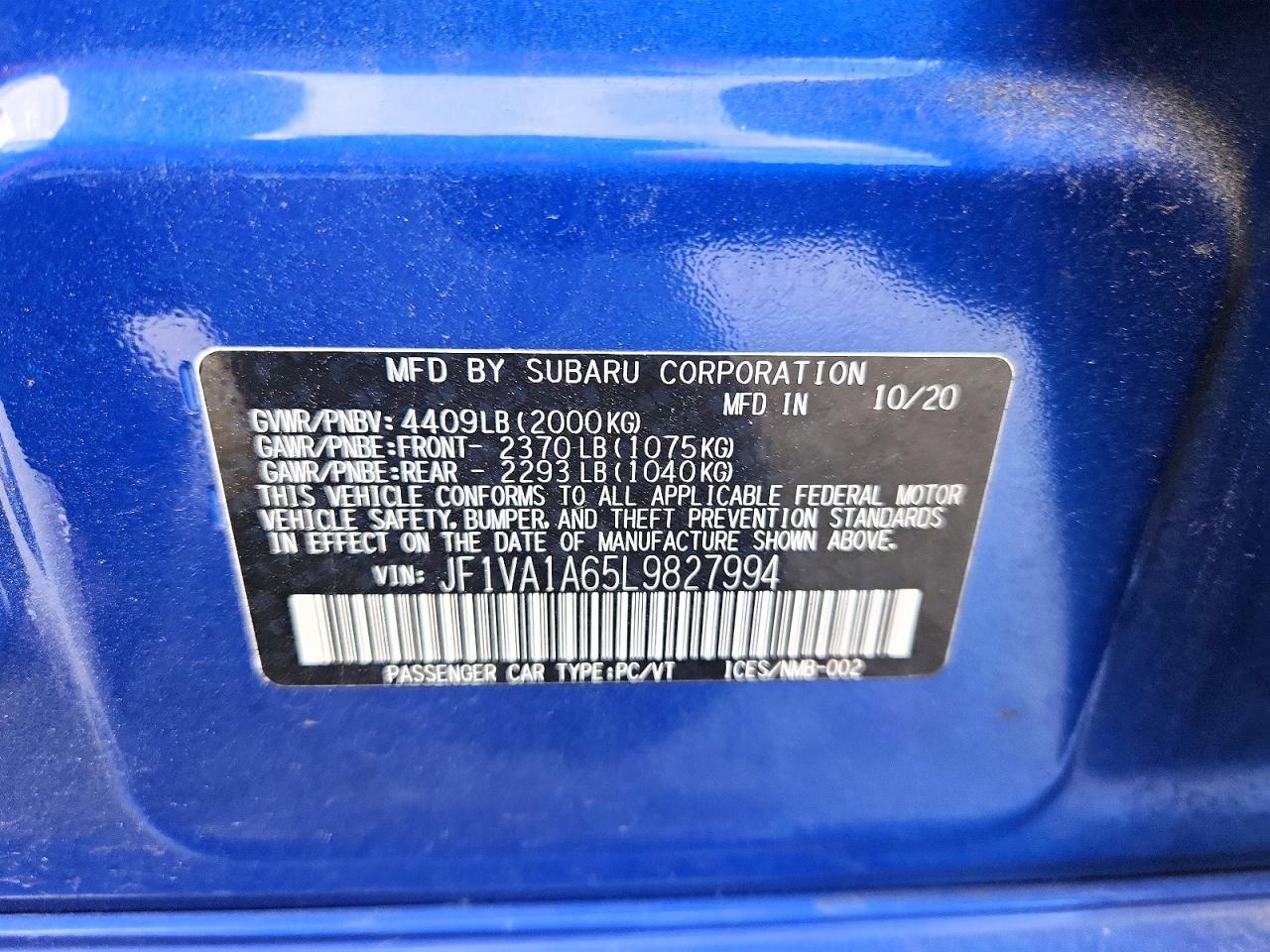 2020 SUBARU WRX photo 23
