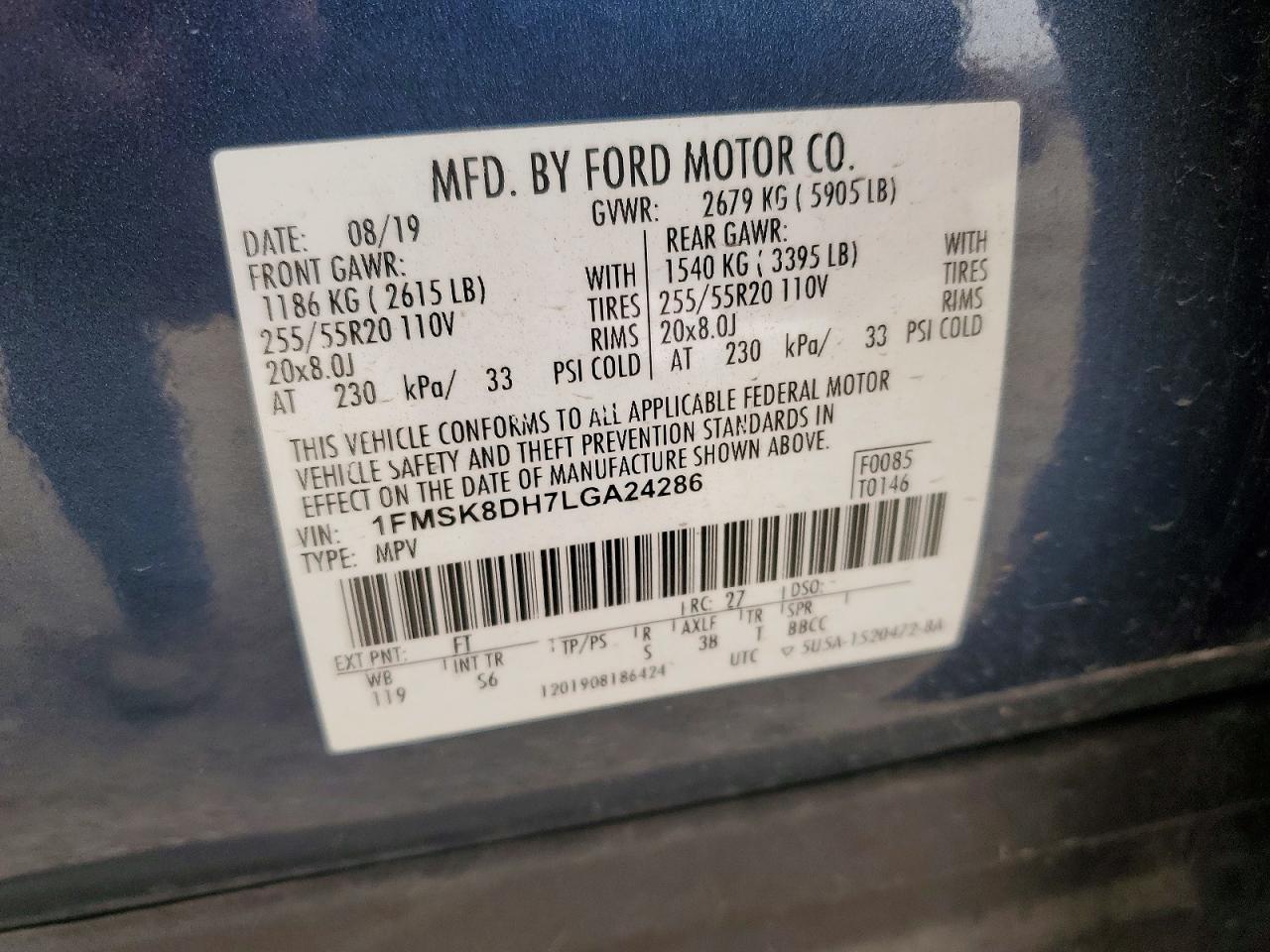 2020 FORD EXPLORER XLT photo 37