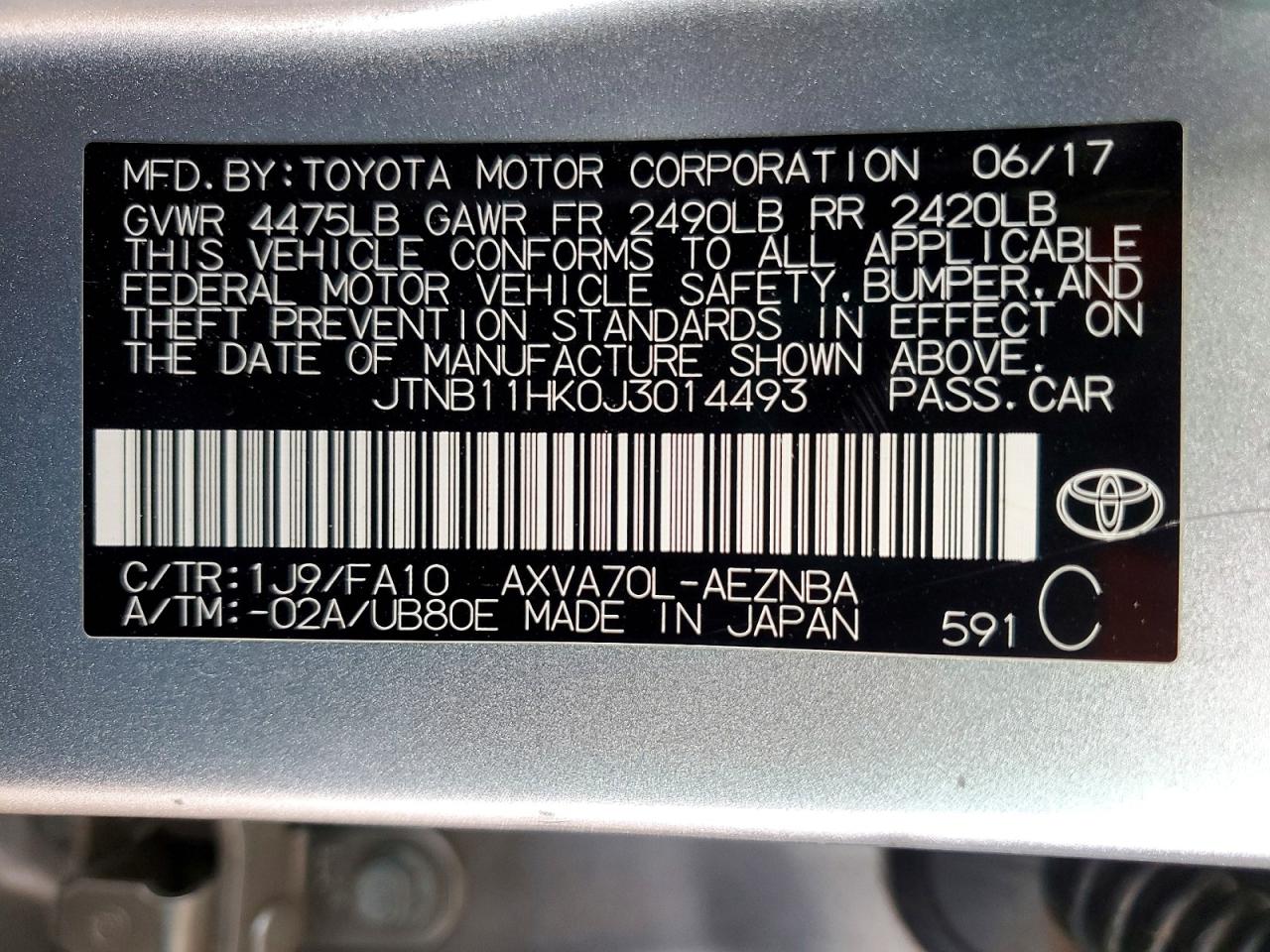 2018 TOYOTA CAMRY LE photo 34