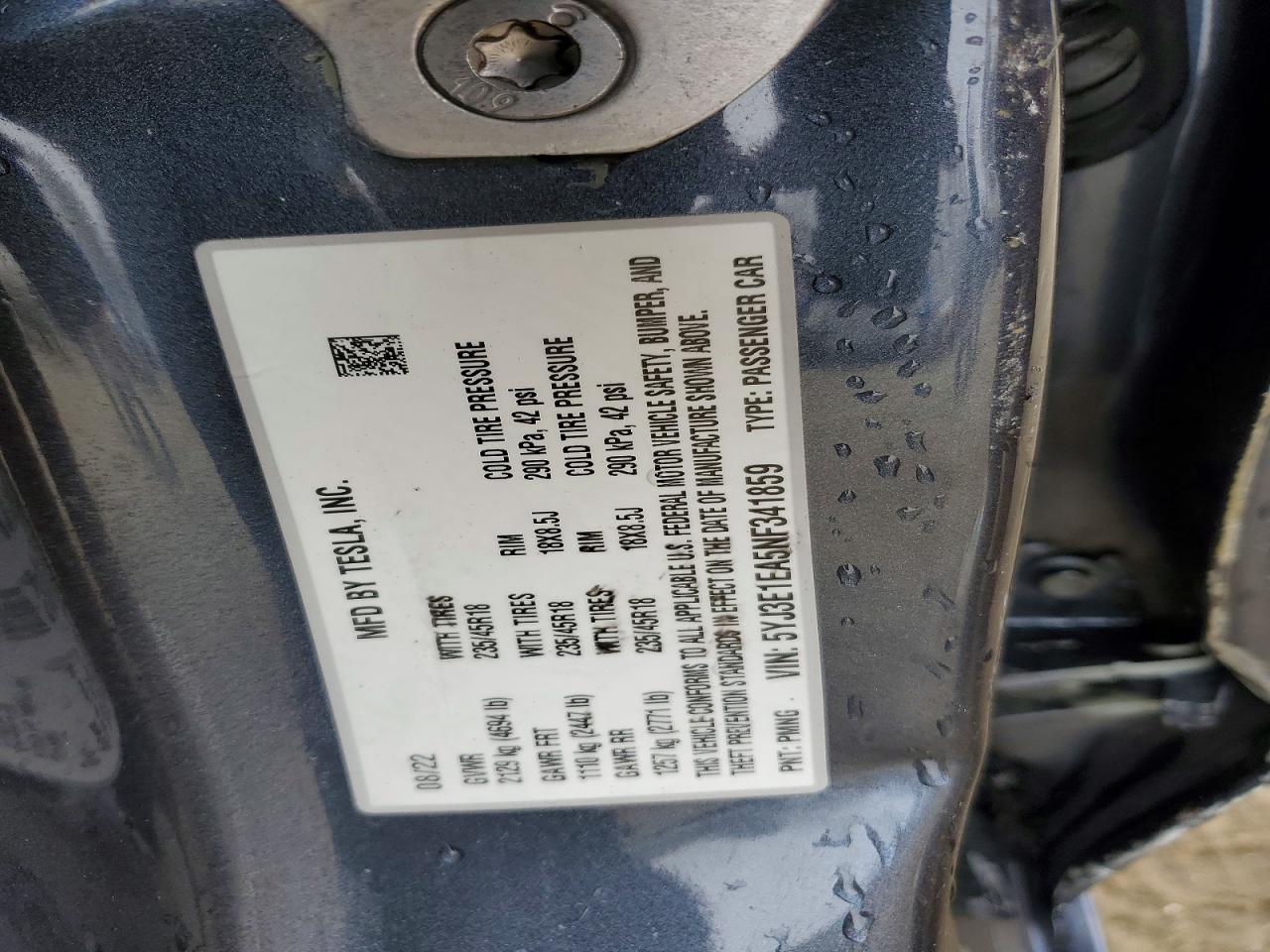 2022 TESLA MODEL 3 photo 23