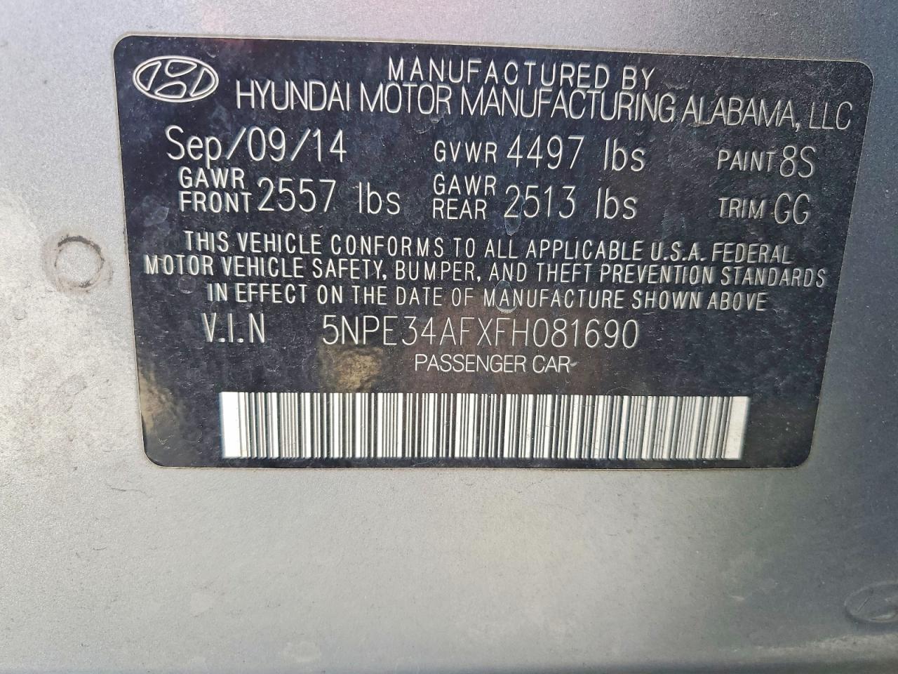 2015 HYUNDAI SONATA LIMITED photo 37