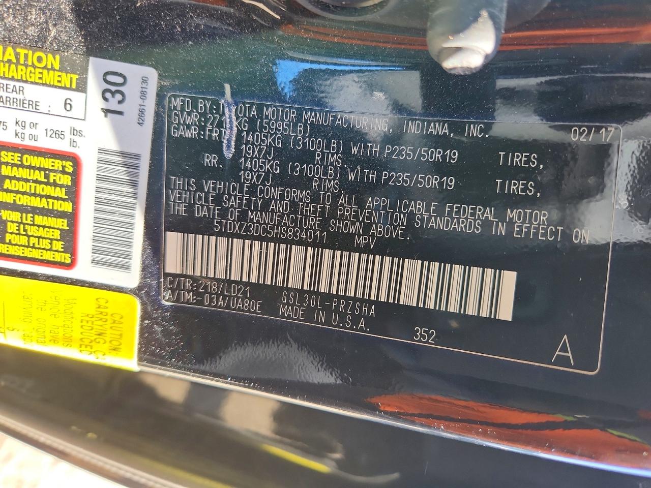 2017 TOYOTA SIENNA SE 8-PASSENGER photo 13