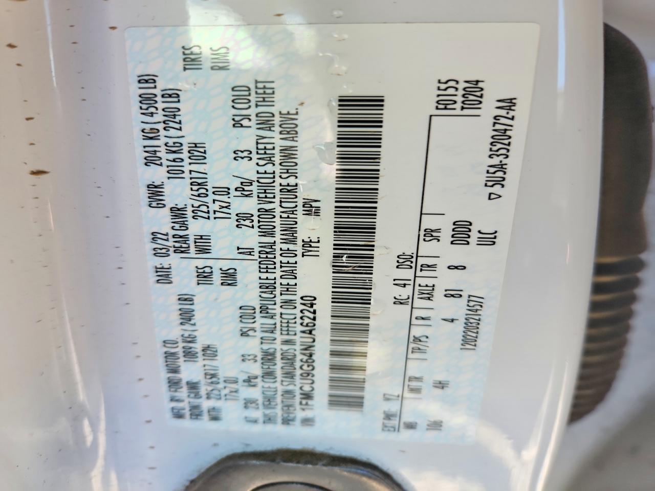 2022 FORD ESCAPE photo 25