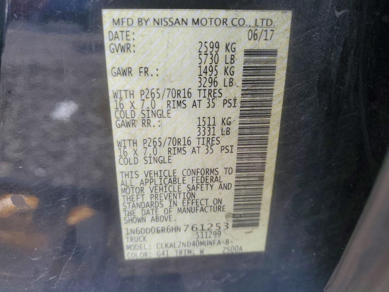 2017 NISSAN FRONTIER SV photo 12