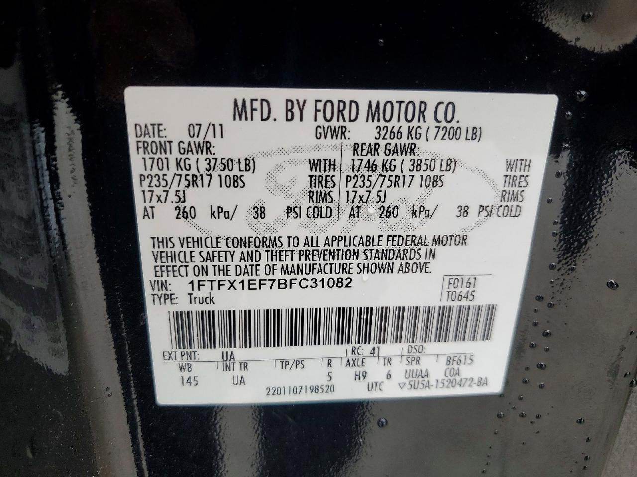 2011 FORD F150 SUPER CAB photo 12
