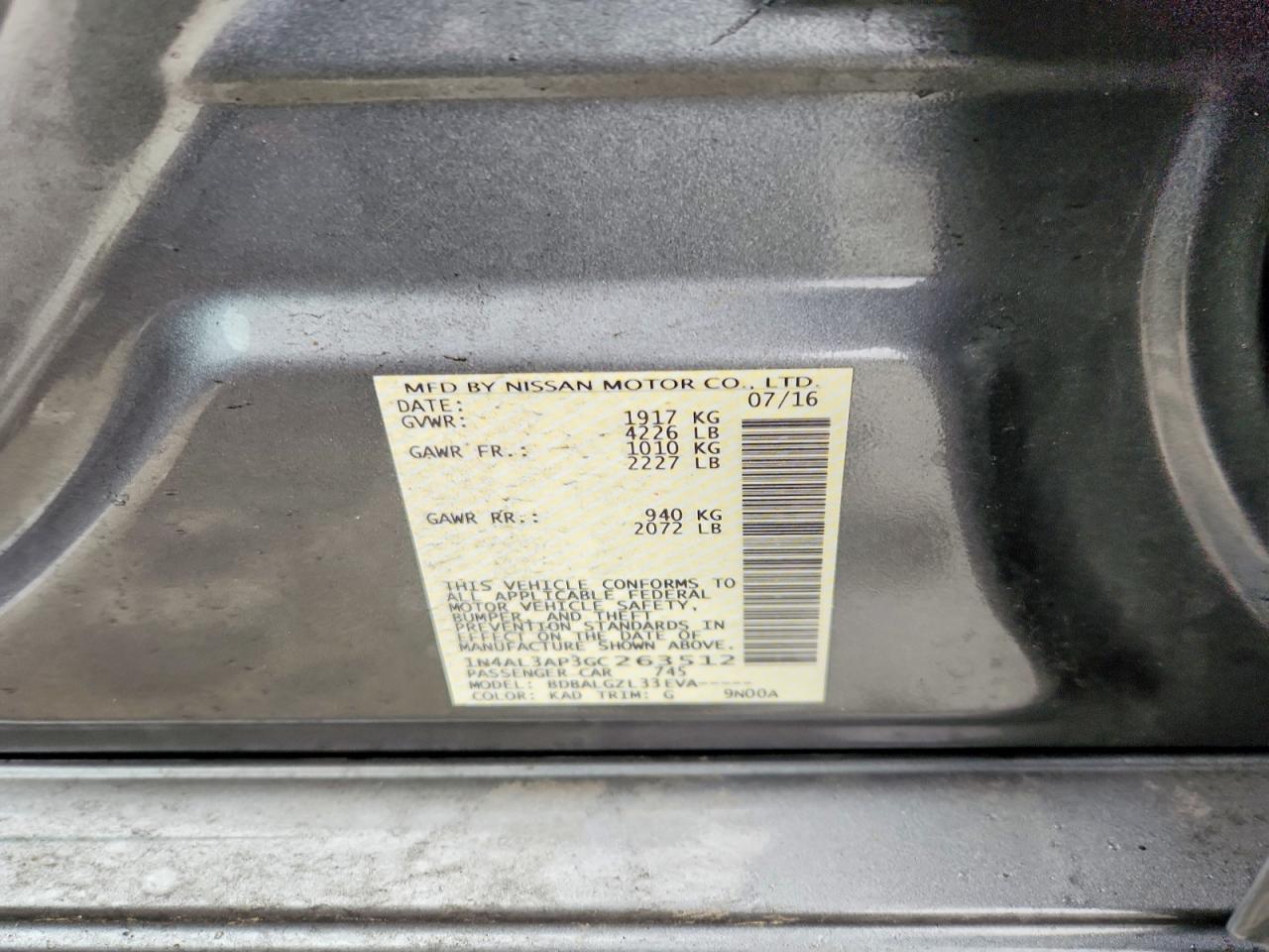 2016 NISSAN ALTIMA 2.5 S photo 34