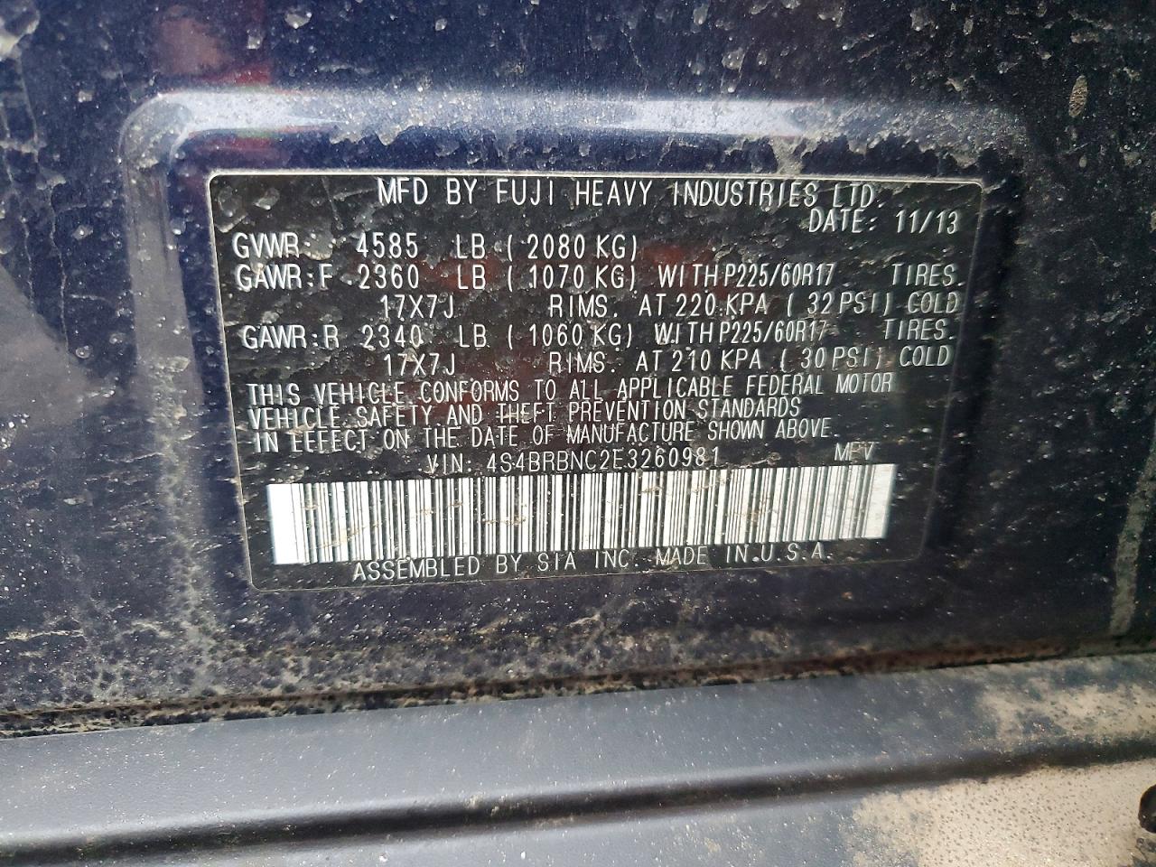 2014 SUBARU OUTBACK 2.5I LIMITED photo 25