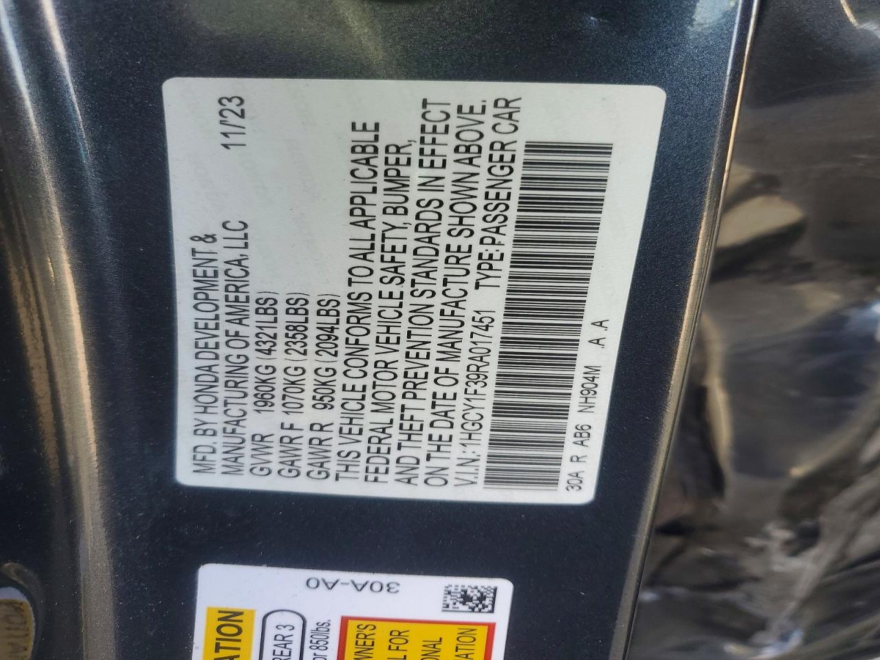 2024 HONDA ACCORD EX photo 37