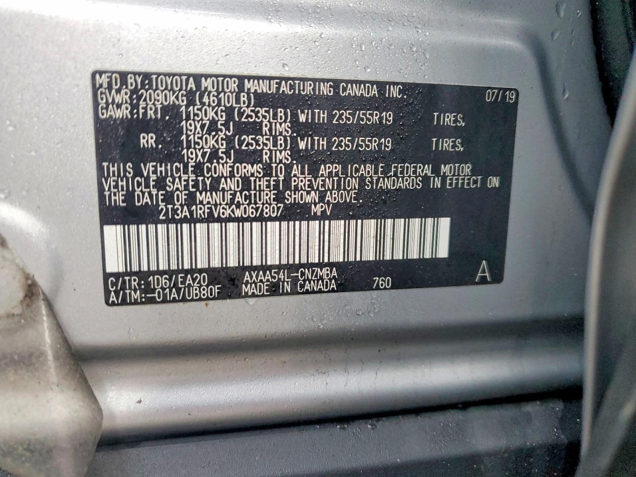 2019 TOYOTA RAV4 XLE PREMIUM photo 25