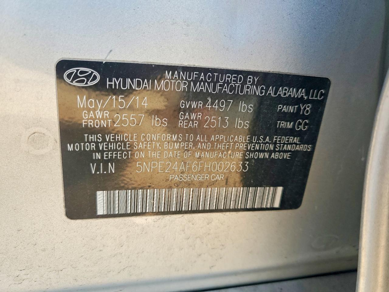 2015 HYUNDAI SONATA SE photo 34
