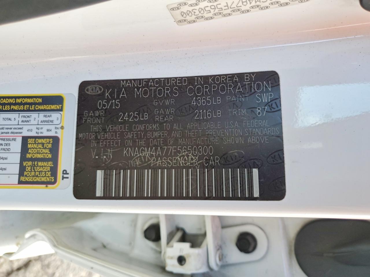 2015 KIA OPTIMA LX photo 13
