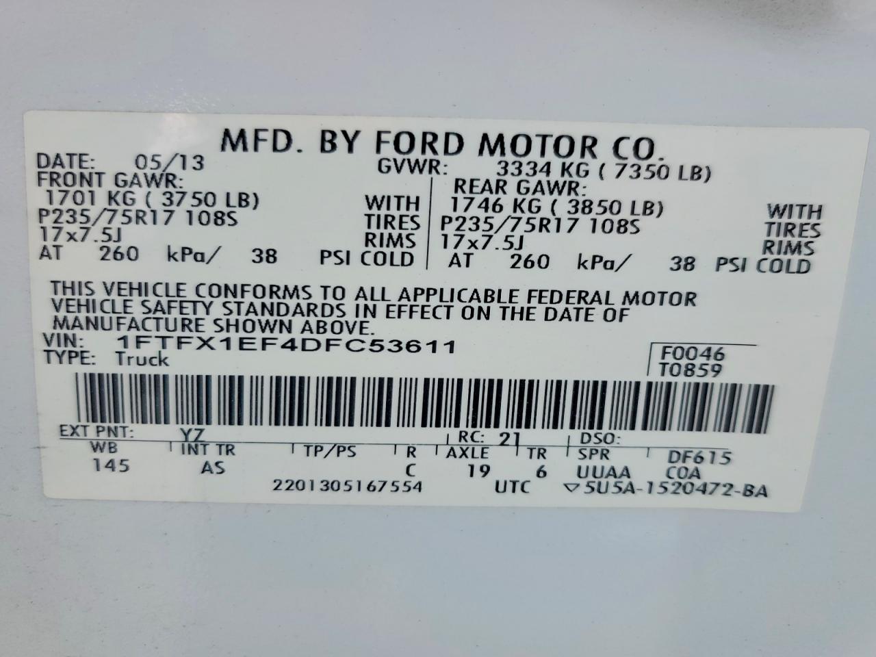 2013 FORD F150 SUPER CAB photo 12