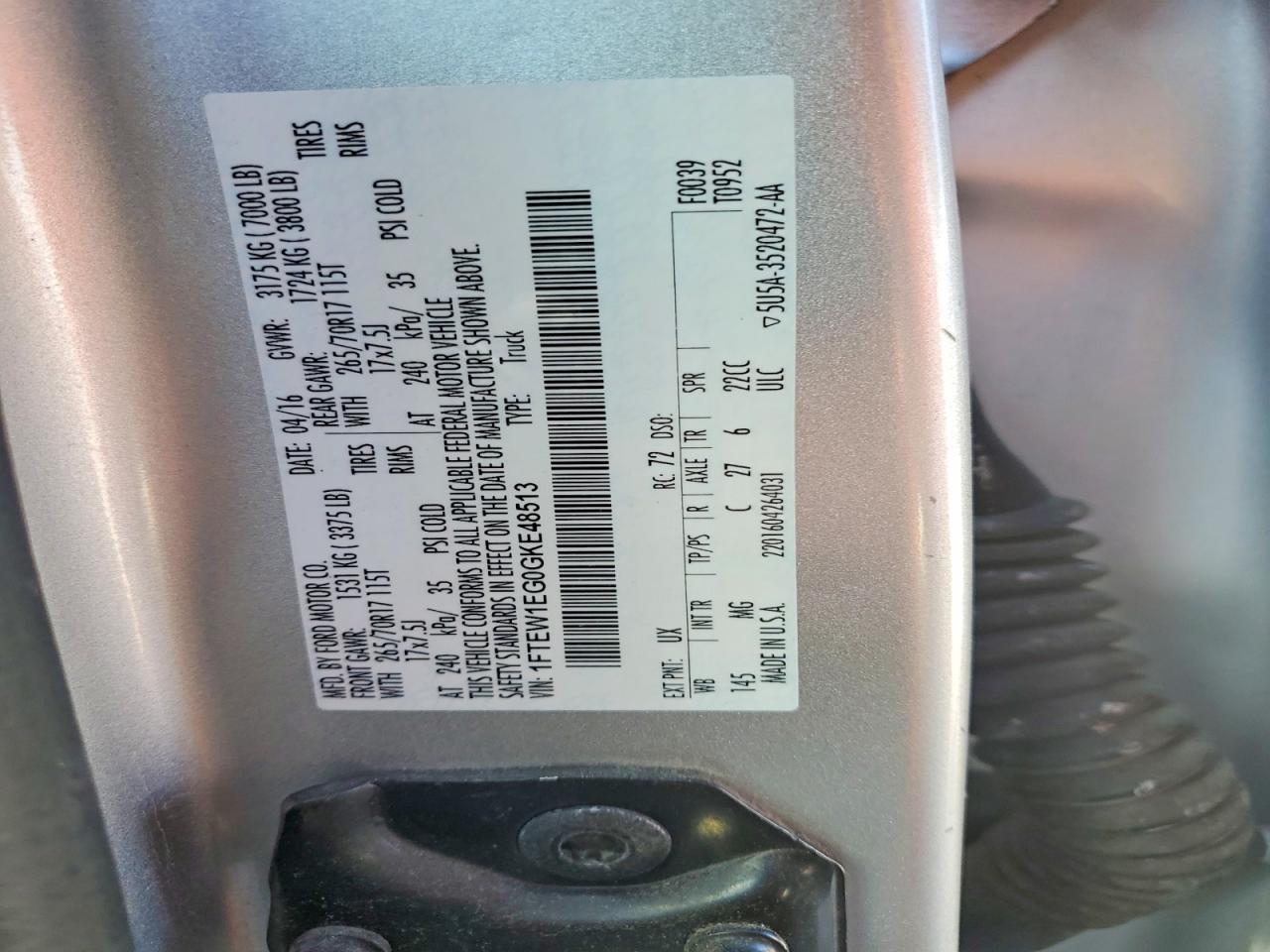 2016 FORD F150 SUPERCREW photo 12
