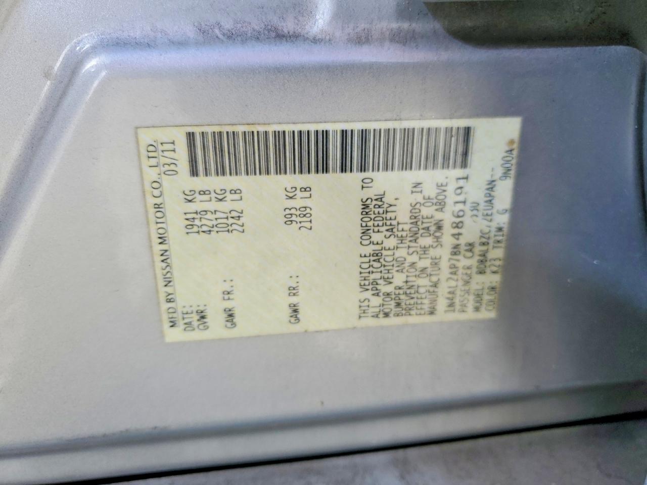 2011 NISSAN ALTIMA 2.5 photo 23