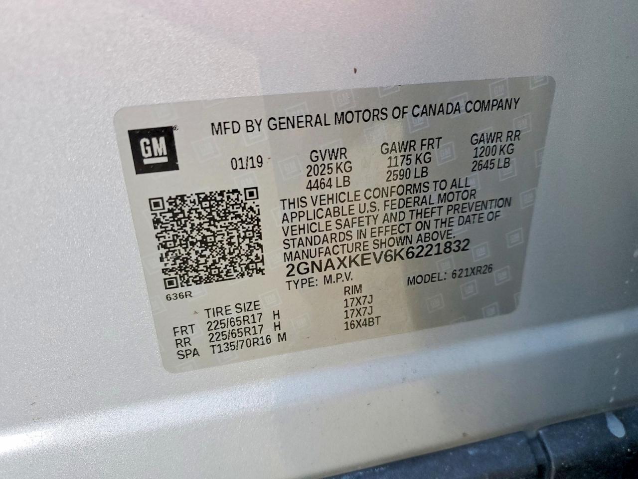 2019 CHEVROLET EQUINOX LT photo 14