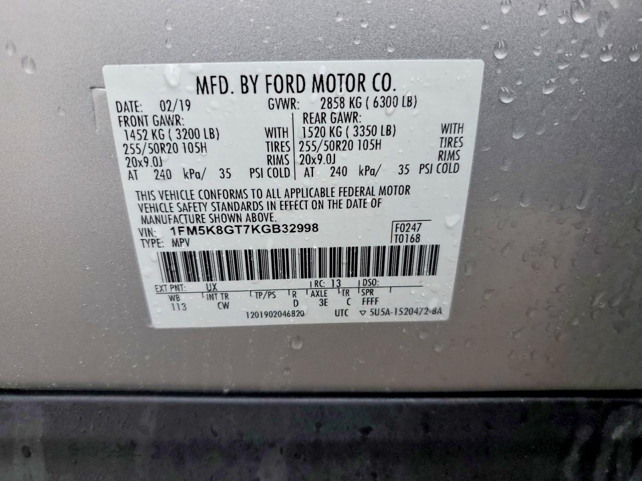 2019 FORD EXPLORER SPORT photo 34