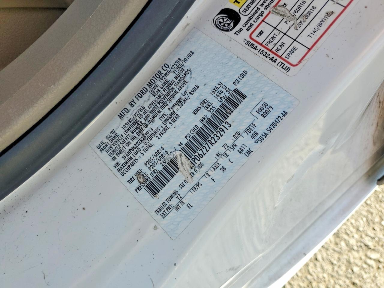 2007 FORD FUSION S photo 12