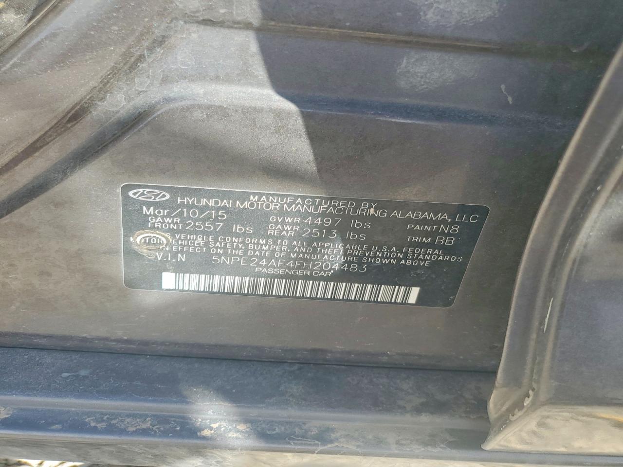2015 HYUNDAI SONATA SE photo 12