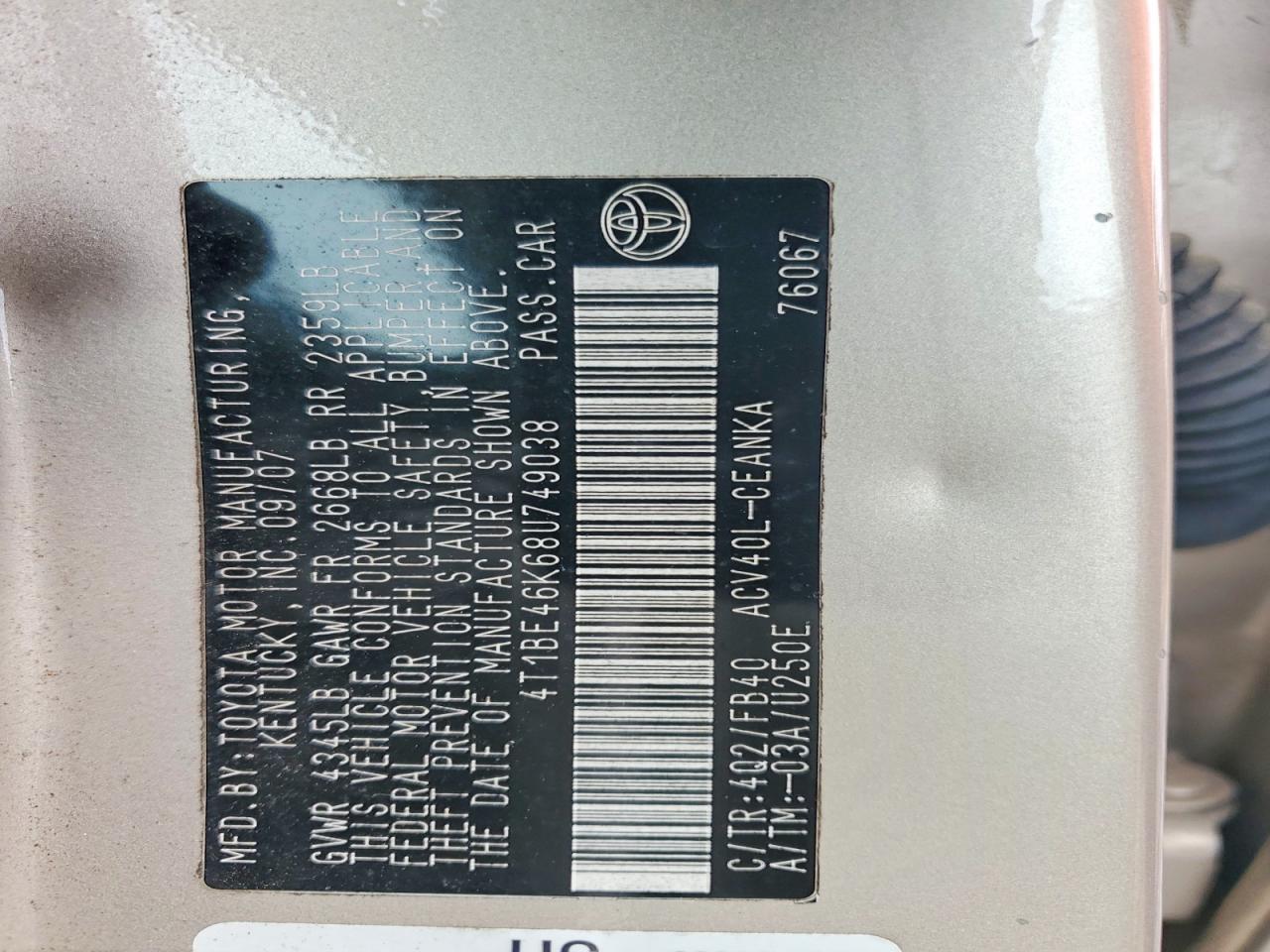2008 TOYOTA CAMRY LE photo 34