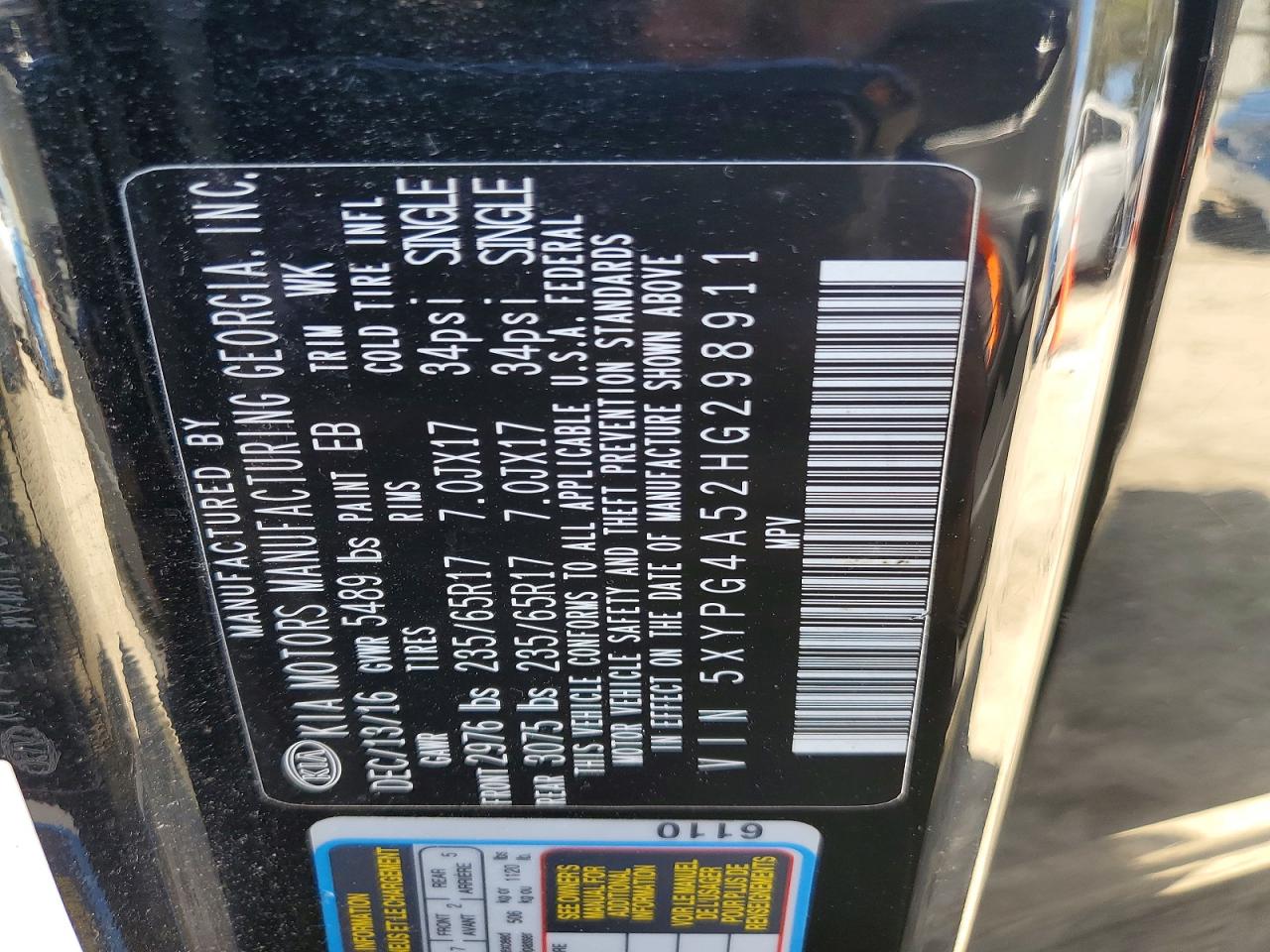 2017 KIA SORENTO LX V6 photo 37