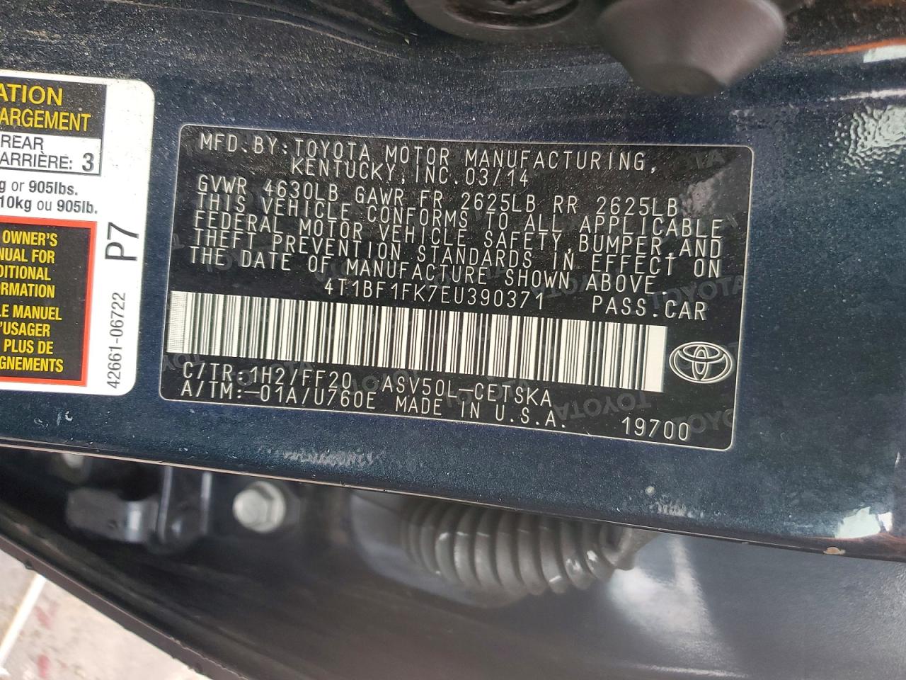 2014 TOYOTA CAMRY SE photo 12