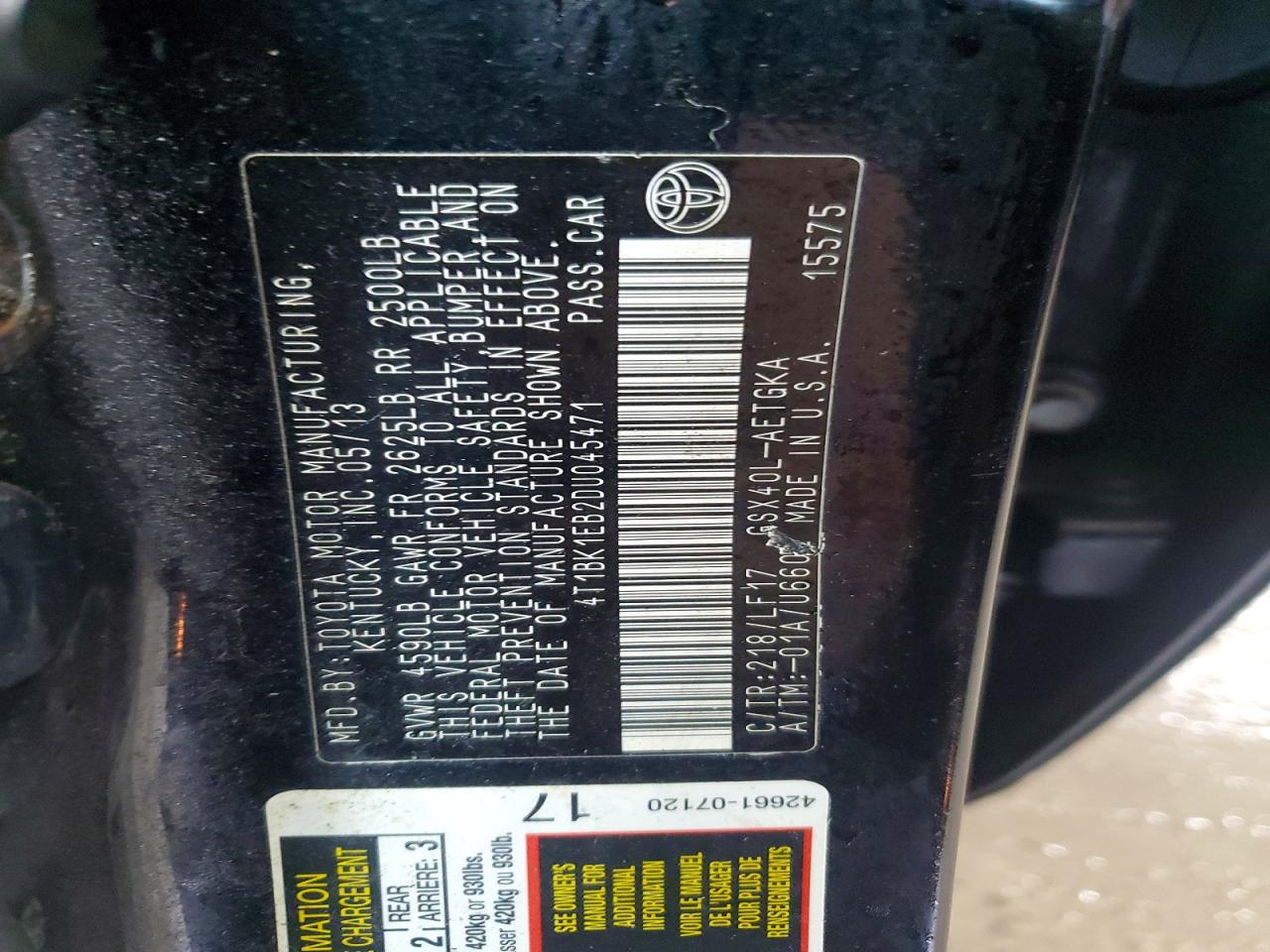 2013 TOYOTA AVALON XLE PREMIUM photo 25