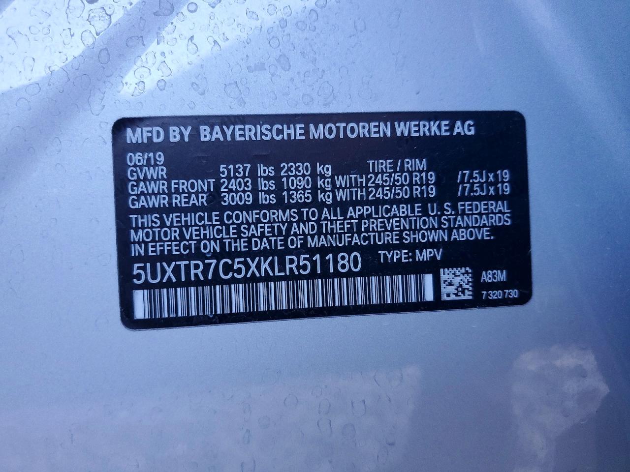 2019 BMW X3 SDRIVE30I photo 12