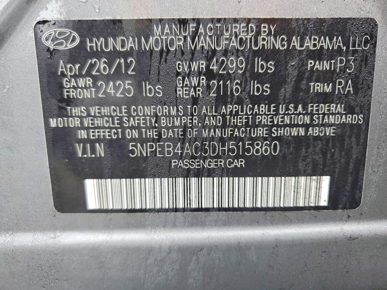 2013 HYUNDAI SONATA GLS photo 12