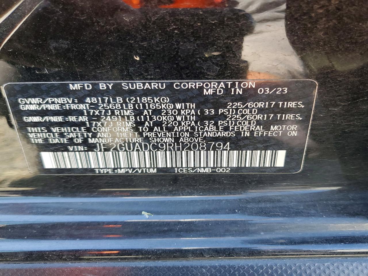 2024 SUBARU CROSSTREK PREMIUM photo 34